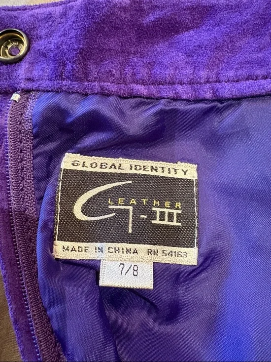 Women's Purple Suede A-Line Skirt - Picture 5 of 5